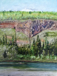 cliffs across from fort selkirk one